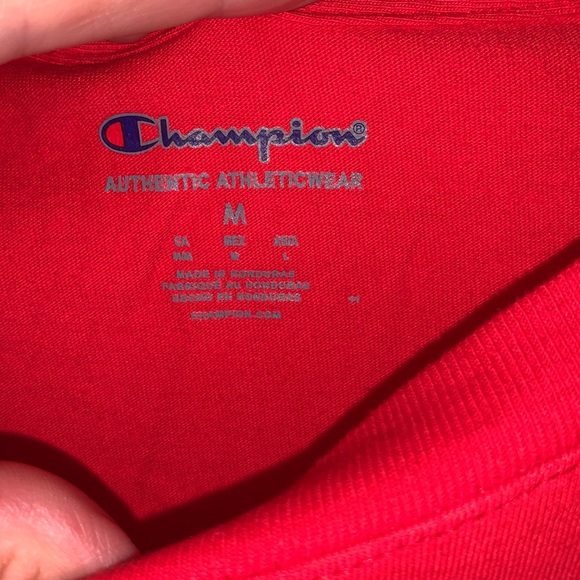 Champion Patriotic Script Logo Tee Red White Blue Tie Dye Graphic NWT Medium - Picture 5 of 7